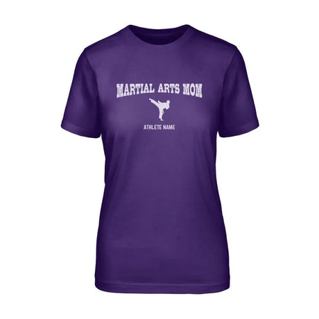 Martial Arts Mom with Martial Artist Icon and Martial Artist Name on a Unisex T-Shirt with a White Graphic