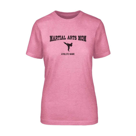 Martial Arts Mom with Martial Artist Icon and Martial Artist Name on a Unisex T-Shirt with a Black Graphic