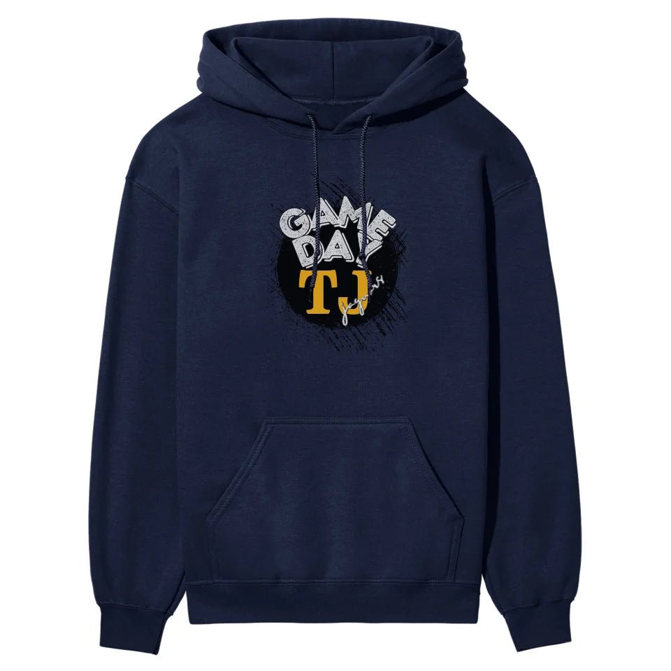 Custom Distressed Game Day Graphic on a Hoodie