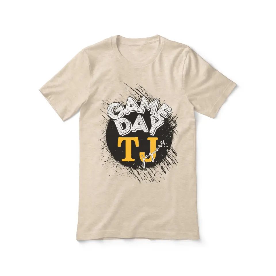 Custom Distressed Game Day Graphic Tee on a Unisex T-Shirt