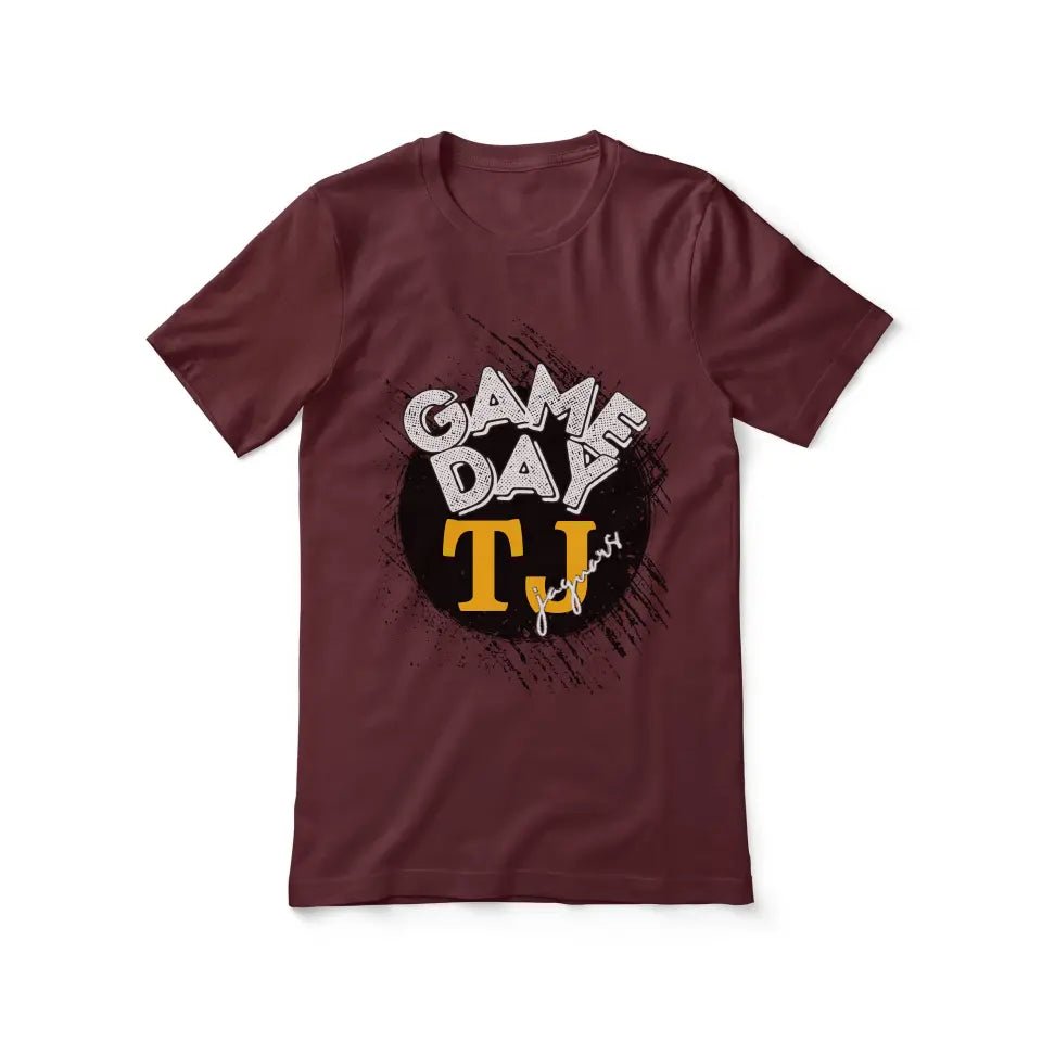 Custom Distressed Game Day Graphic Tee on a Unisex T-Shirt