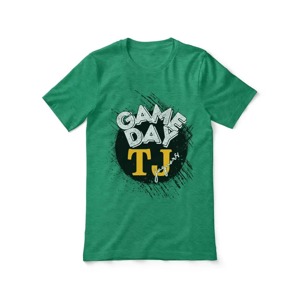 Custom Distressed Game Day Graphic Tee on a Unisex T-Shirt