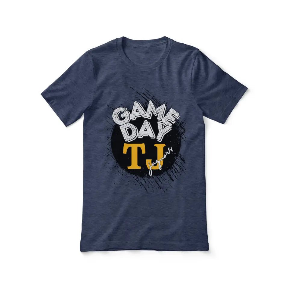 Custom Distressed Game Day Graphic Tee on a Unisex T-Shirt