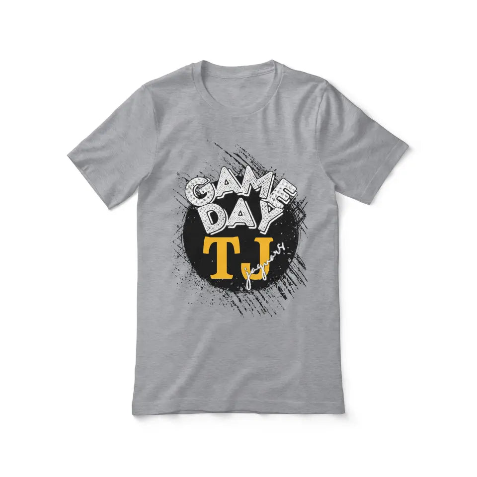 Custom Distressed Game Day Graphic Tee on a Unisex T-Shirt