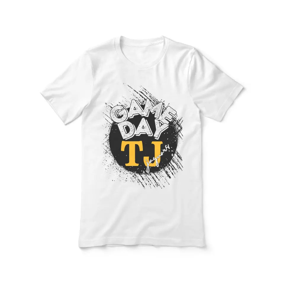 Custom Distressed Game Day Graphic Tee on a Unisex T-Shirt