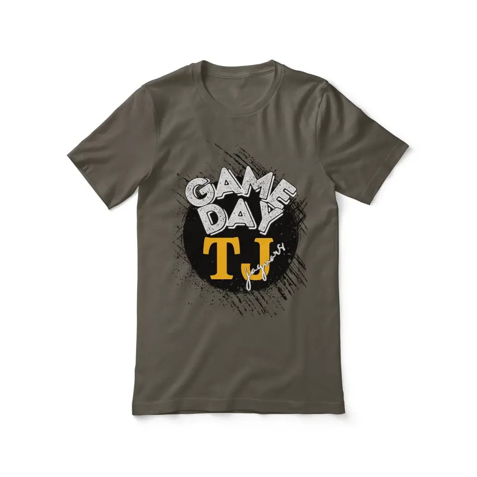 Custom Distressed Game Day Graphic Tee on a Unisex T-Shirt