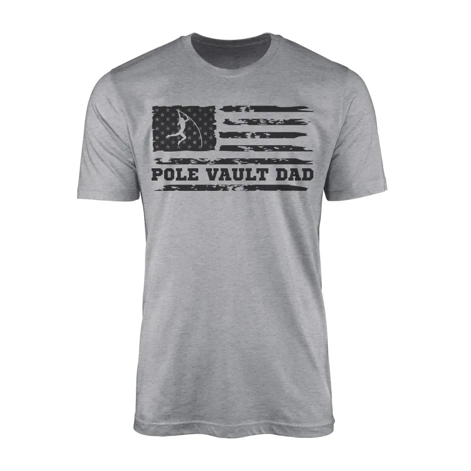 Pole Vault Dad Horizontal Flag on a Men's T-Shirt with a Black Graphic