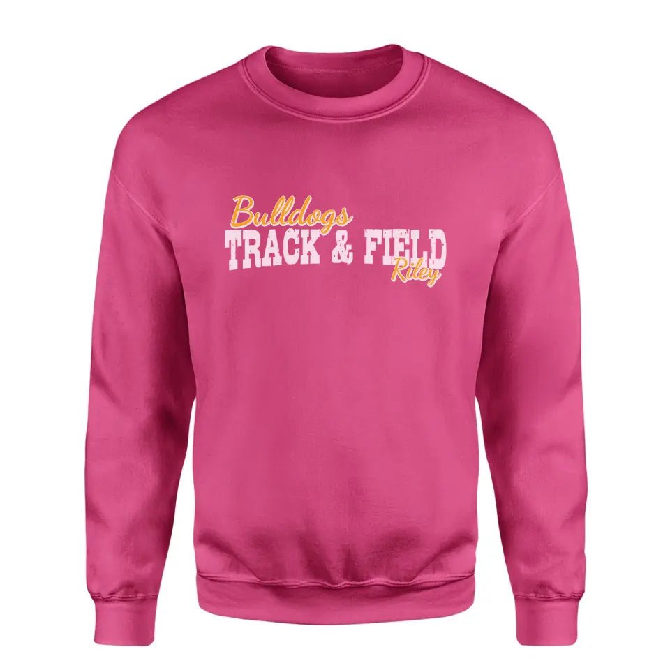 Custom Pole Vault Mascot and Pole Vaulter Name on a Sweatshirt with a White Graphic