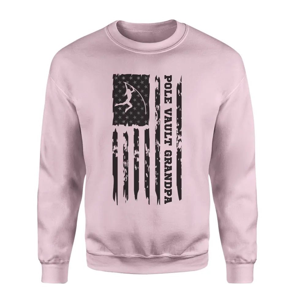 Pole Vault Grandpa Vertical Flag on a Sweatshirt with a Black Graphic