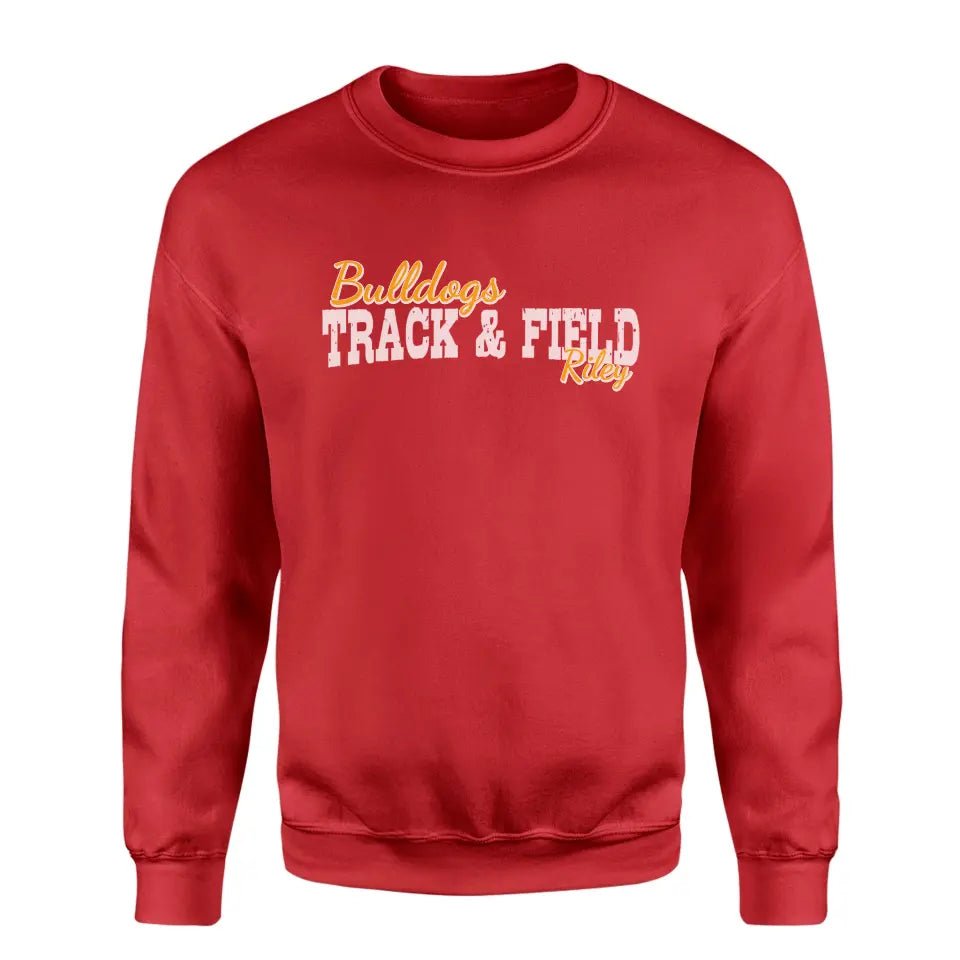 Custom Pole Vault Mascot and Pole Vaulter Name on a Sweatshirt with a White Graphic