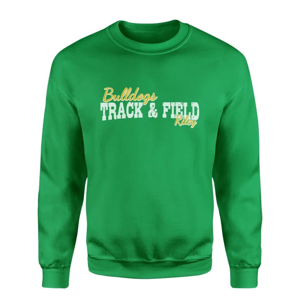 Custom Pole Vault Mascot and Pole Vaulter Name on a Sweatshirt with a White Graphic