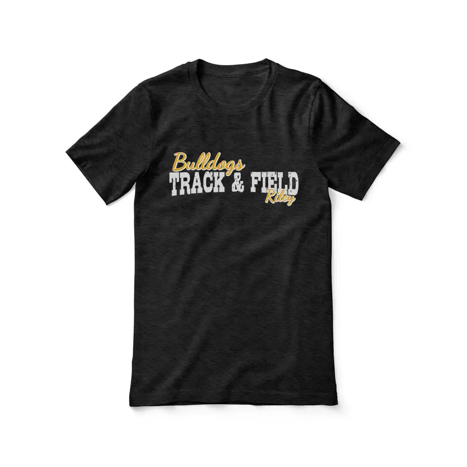 Custom Pole Vault Mascot and Pole Vaulter Name on a Unisex T-Shirt with a White Graphic