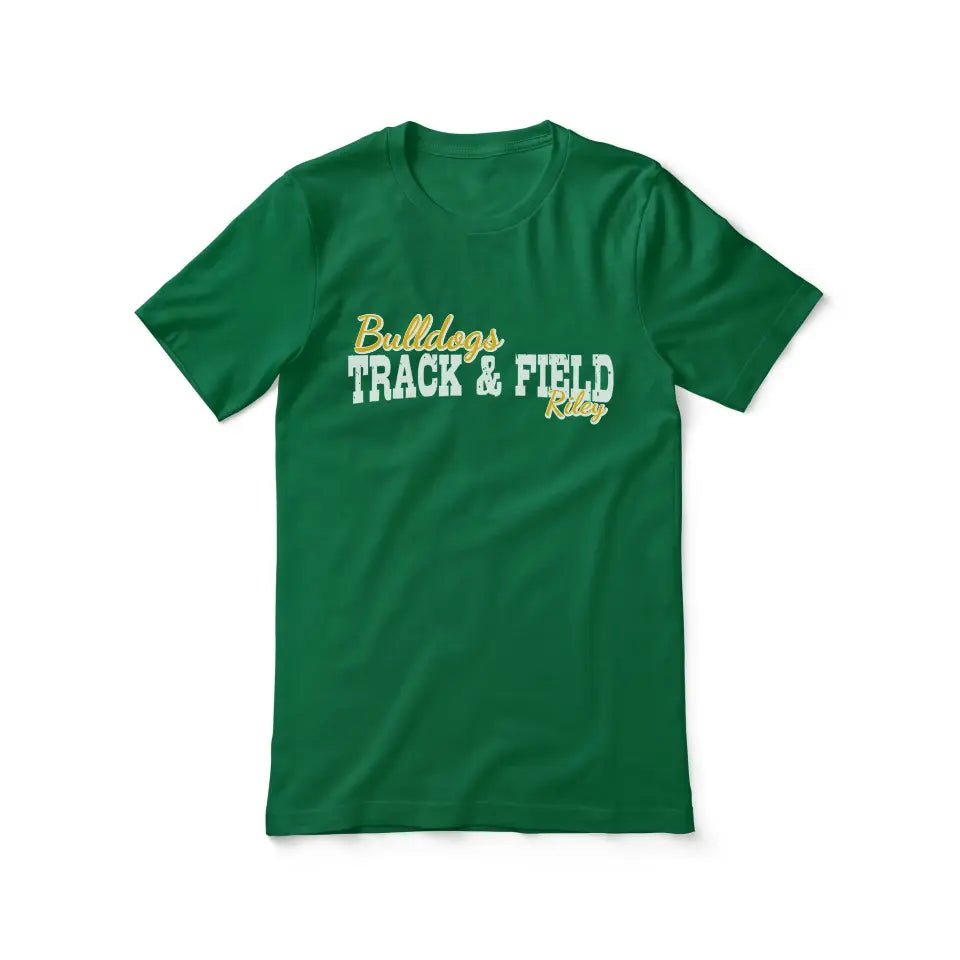 Custom Pole Vault Mascot and Pole Vaulter Name on a Unisex T-Shirt with a White Graphic