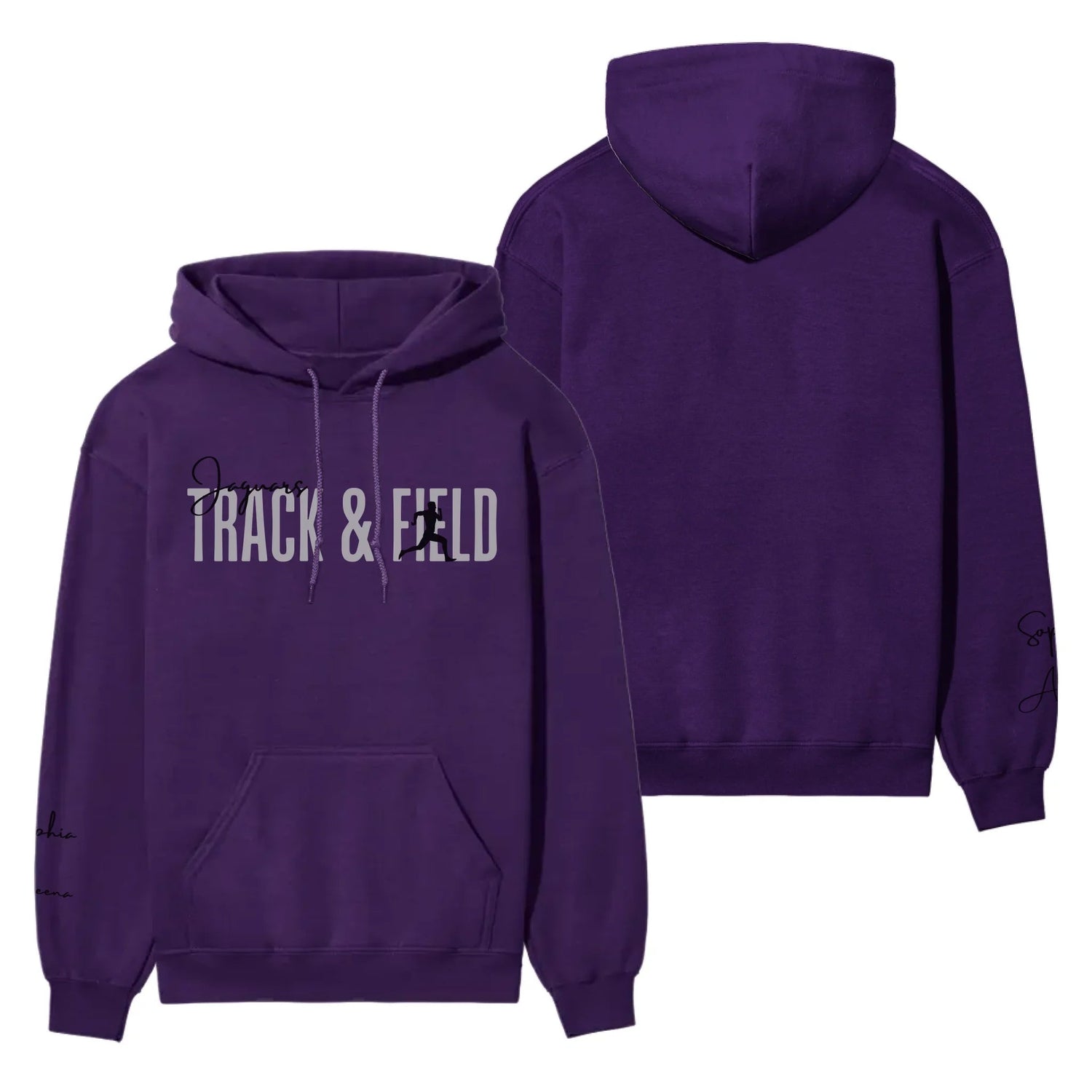 Personalized Shot put on a Hoodie With Modern Bold Designs and Shot putter Name on Sleeve on a Hoodie