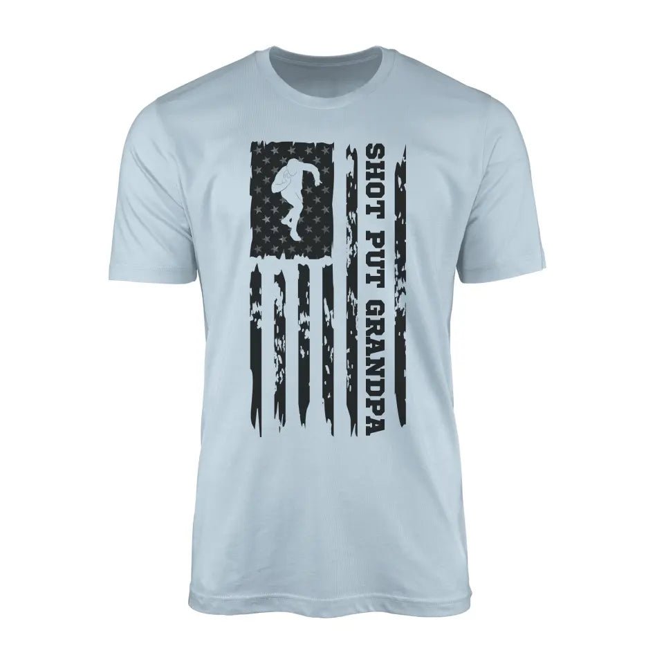 Shot put Grandpa Vertical Flag on a Men's T-Shirt with a Black Graphic