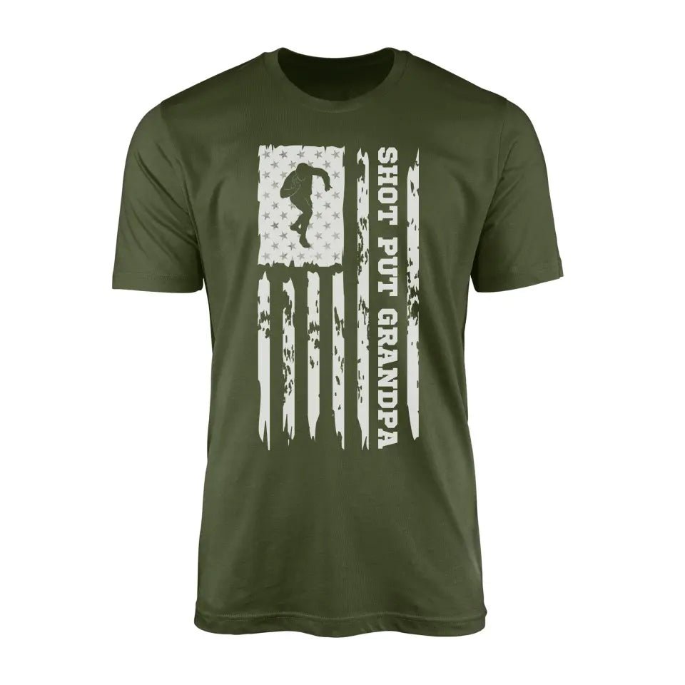 Shot put Grandpa Vertical Flag on a Men's T-Shirt with a White Graphic
