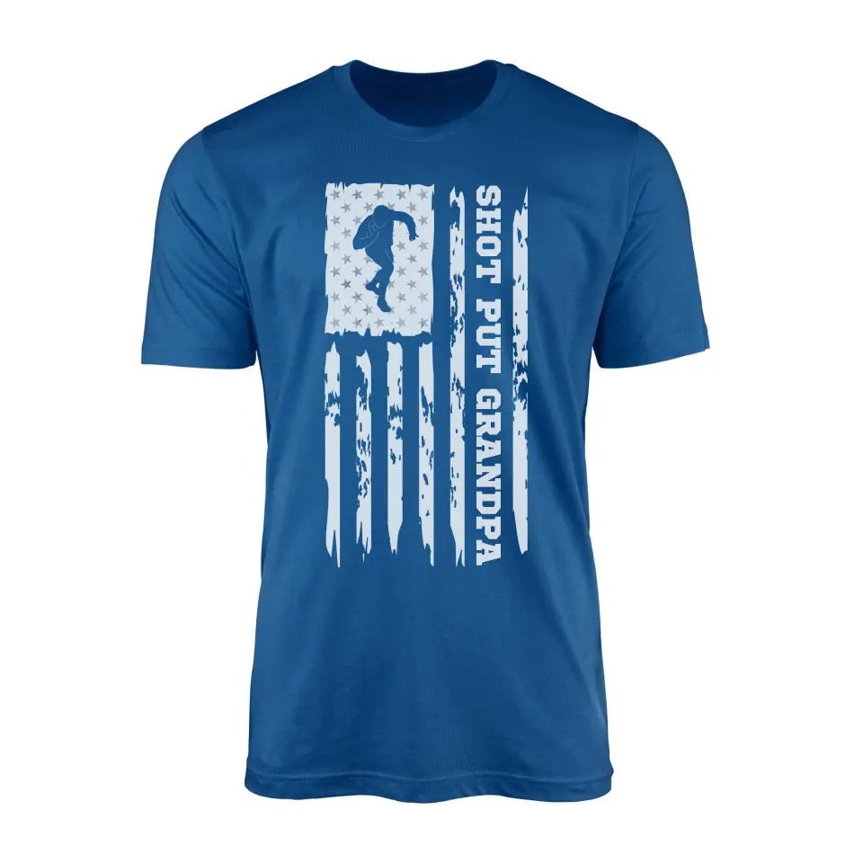 Shot put Grandpa Vertical Flag on a Men's T-Shirt with a White Graphic