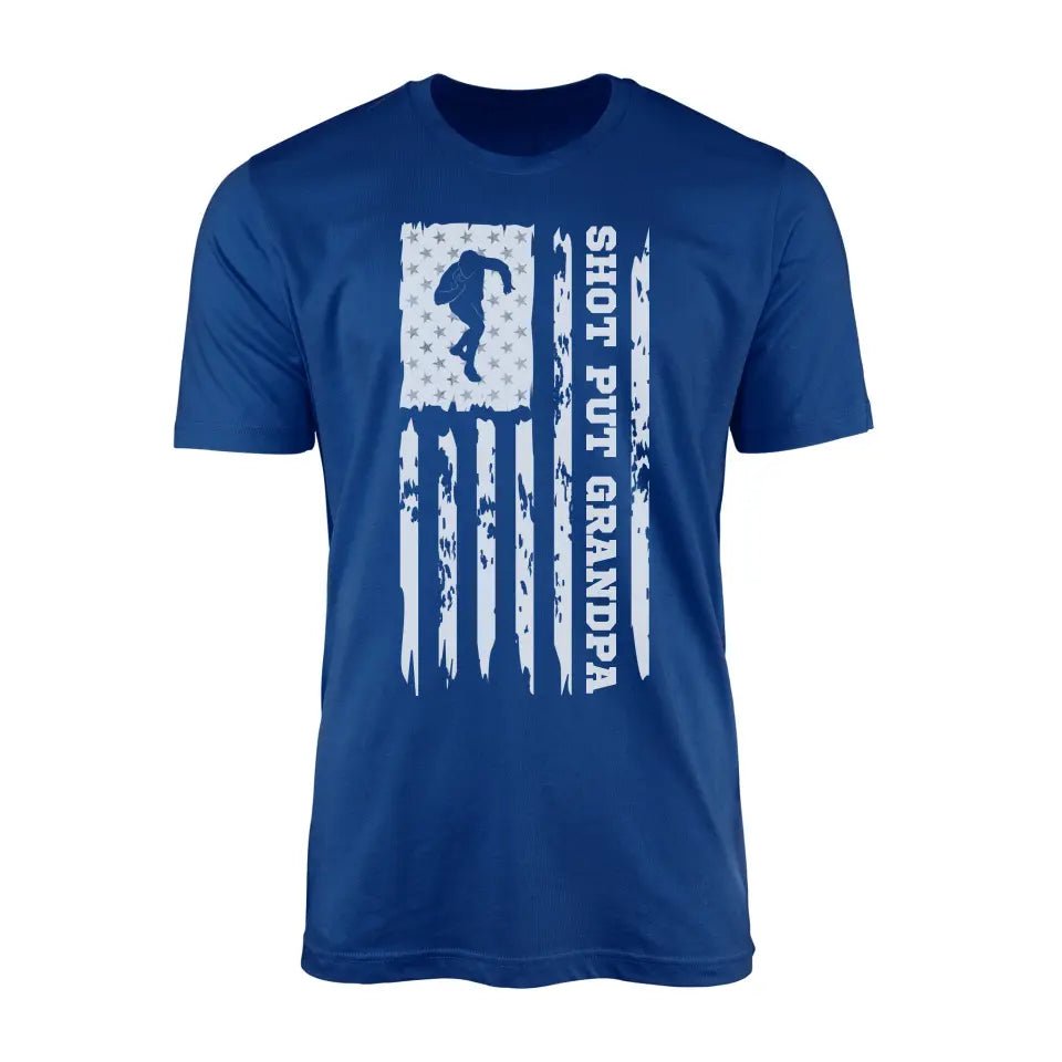 Shot put Grandpa Vertical Flag on a Men's T-Shirt with a White Graphic