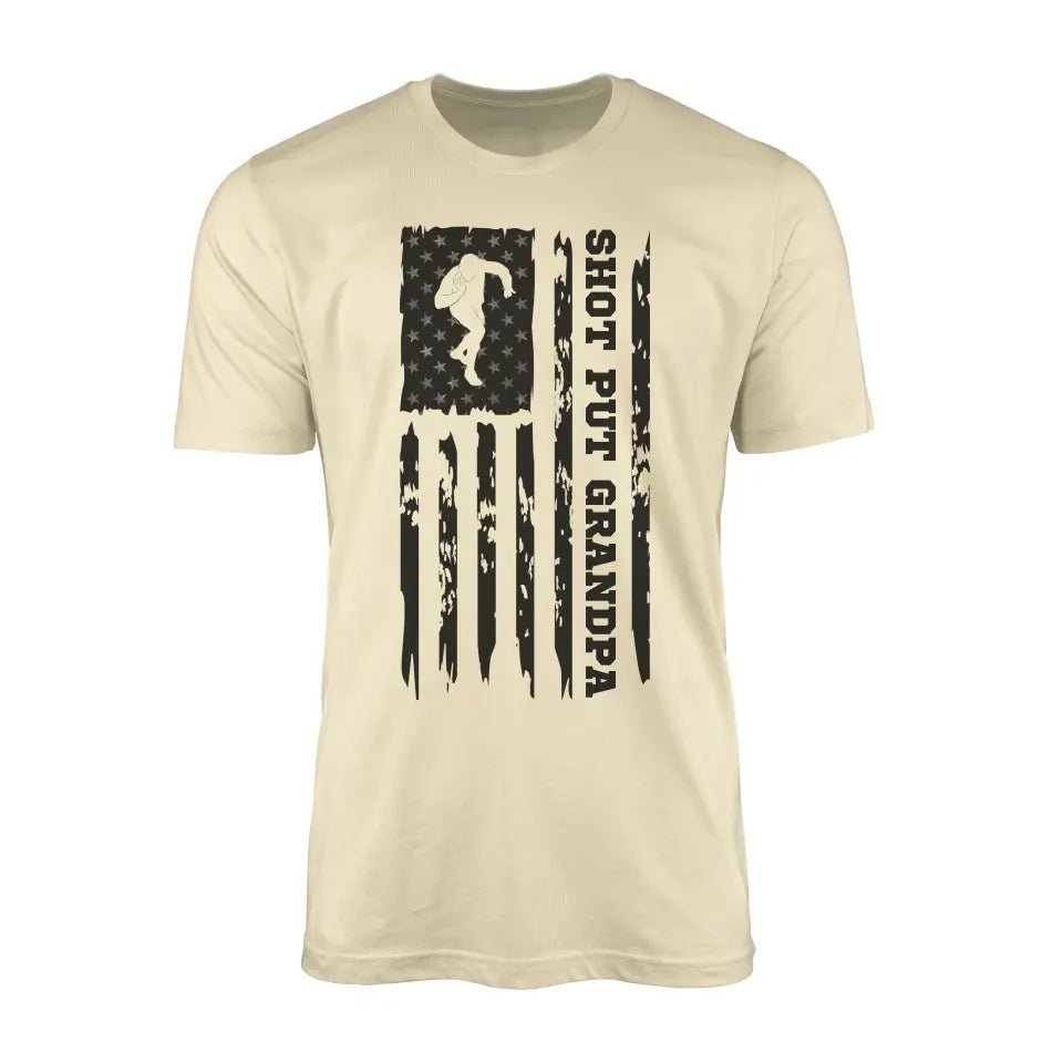 Shot put Grandpa Vertical Flag on a Men's T-Shirt with a Black Graphic