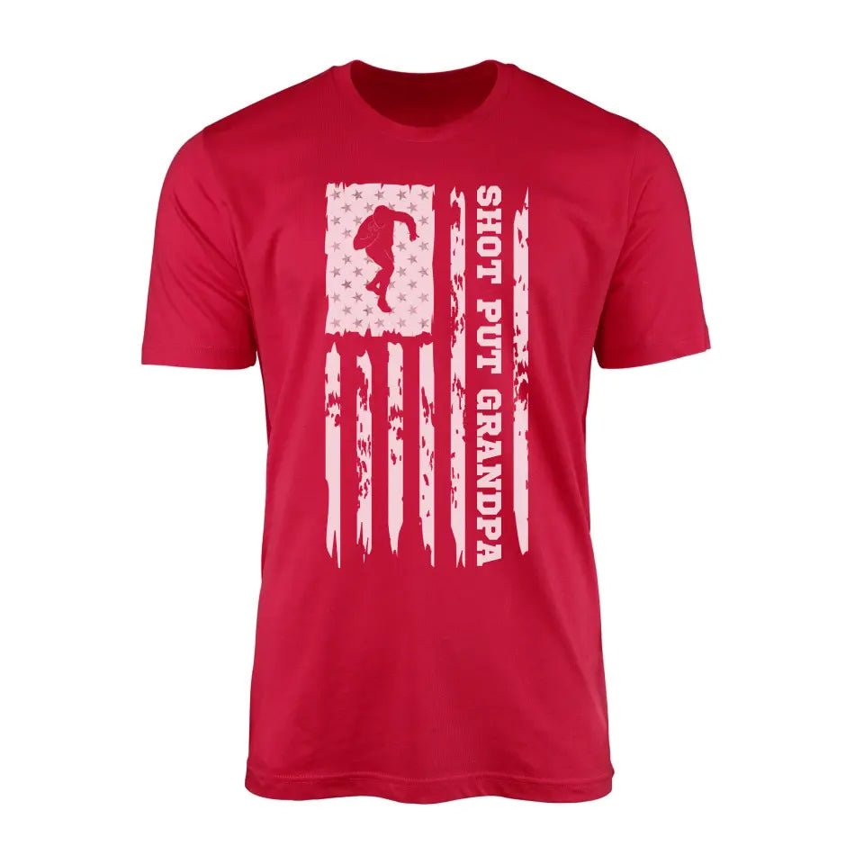 Shot put Grandpa Vertical Flag on a Men's T-Shirt with a White Graphic