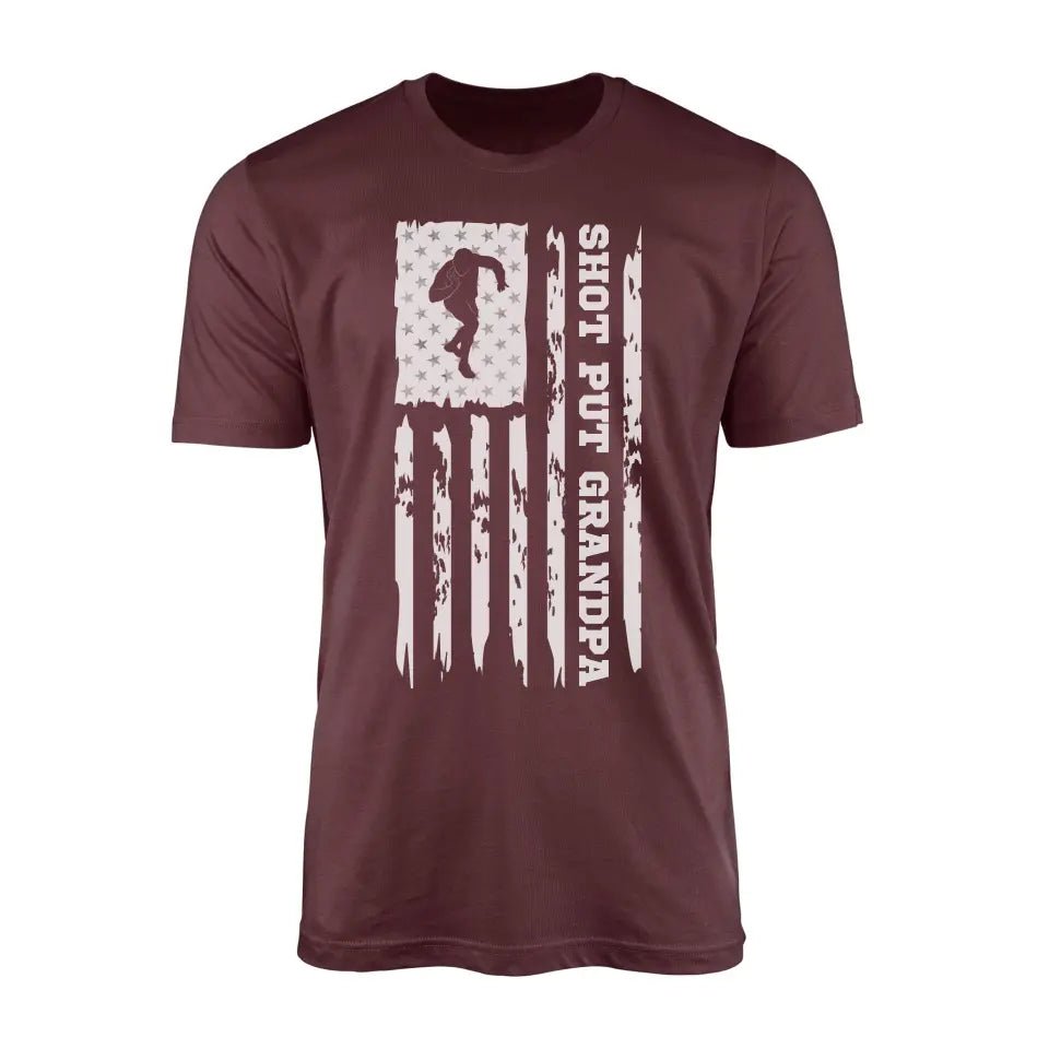 Shot put Grandpa Vertical Flag on a Men's T-Shirt with a White Graphic