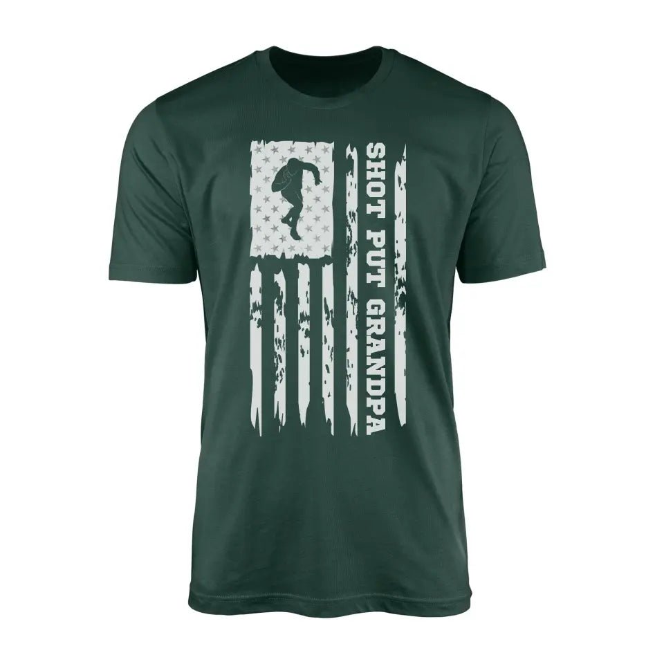 Shot put Grandpa Vertical Flag on a Men's T-Shirt with a White Graphic