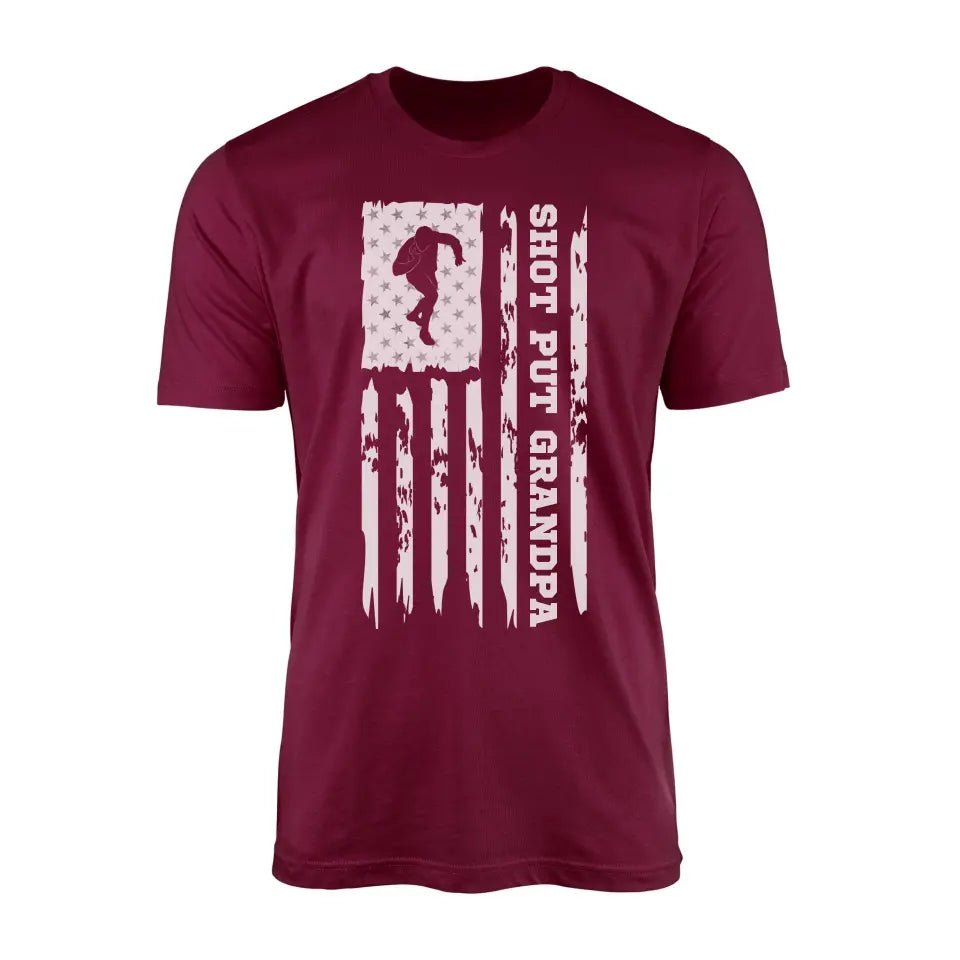 Shot put Grandpa Vertical Flag on a Men's T-Shirt with a White Graphic