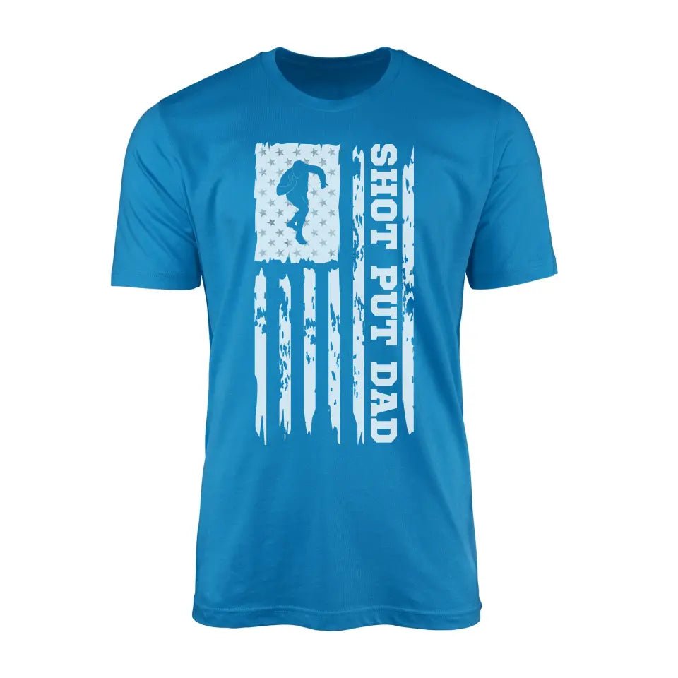 Shot put Dad Vertical Flag on a Men's T-Shirt with a White Graphic