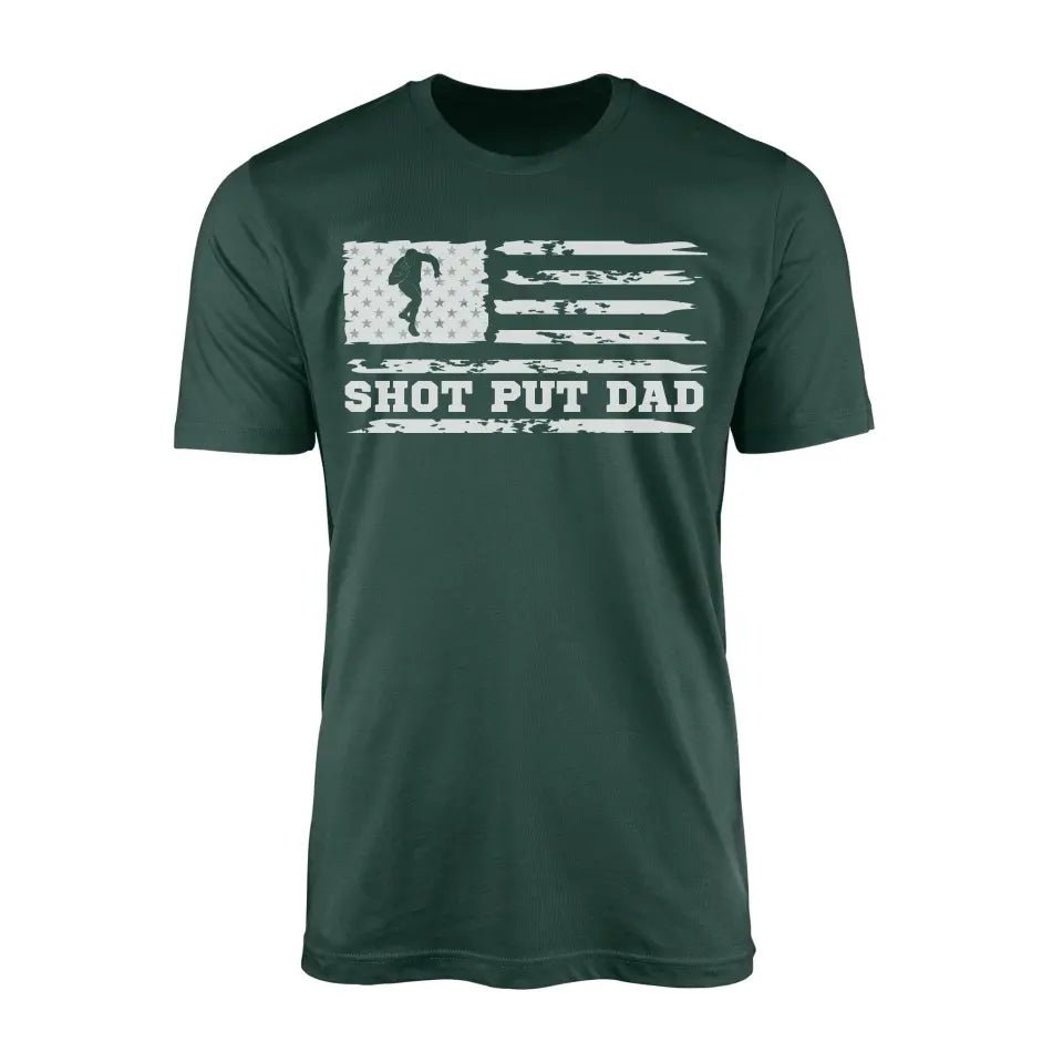 Shot put Dad Horizontal Flag on a Men's T-Shirt with a White Graphic