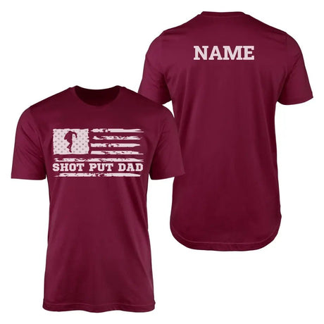 Shot put Dad Horizontal Flag With Shot putter Name on a Men's T-Shirt with a White Graphic