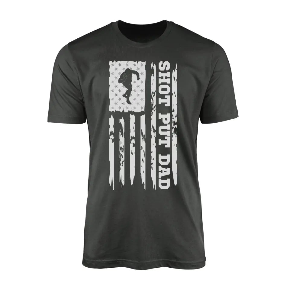 Shot put Dad Vertical Flag on a Men's T-Shirt with a White Graphic