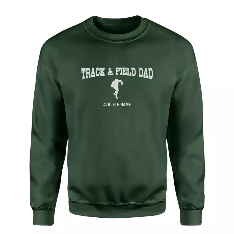 Shot put Dad with Shot putter Icon and Shot putter Name on a Sweatshirt with a White Graphic