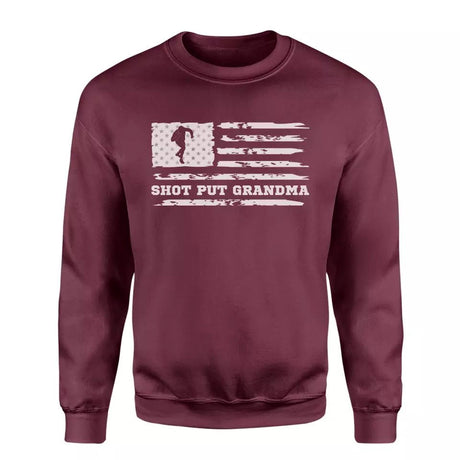 Shot put Grandma Horizontal Flag on a Sweatshirt with a White Graphic