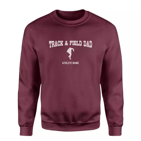 Shot put Dad with Shot putter Icon and Shot putter Name on a Sweatshirt with a White Graphic