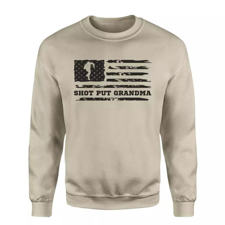 Shot put Grandma Horizontal Flag on a Sweatshirt with a Black Graphic