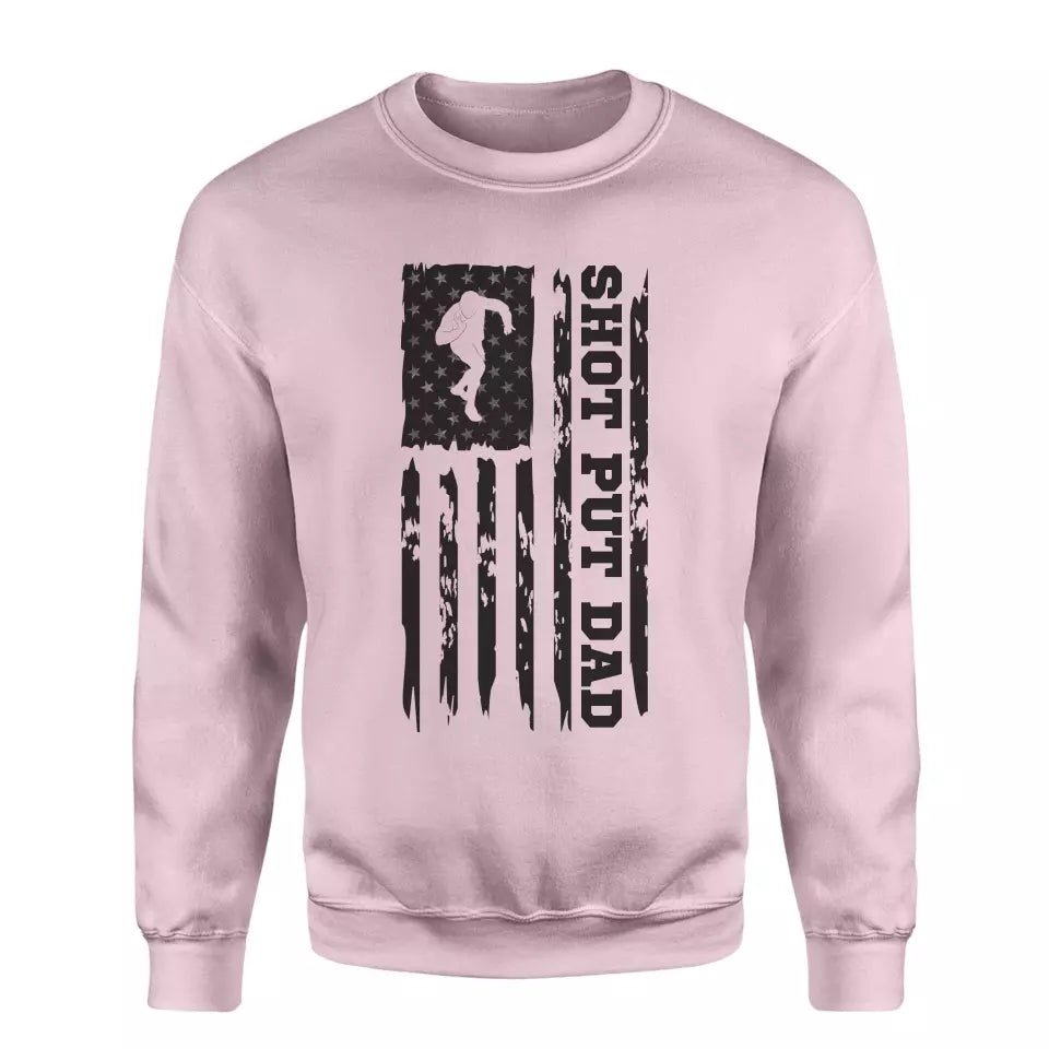 Shot put Dad Vertical Flag on a Sweatshirt with a Black Graphic
