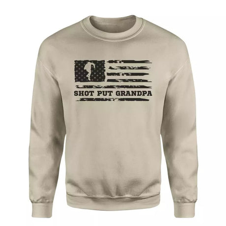 Shot put Grandpa Horizontal Flag on a Sweatshirt with a Black Graphic
