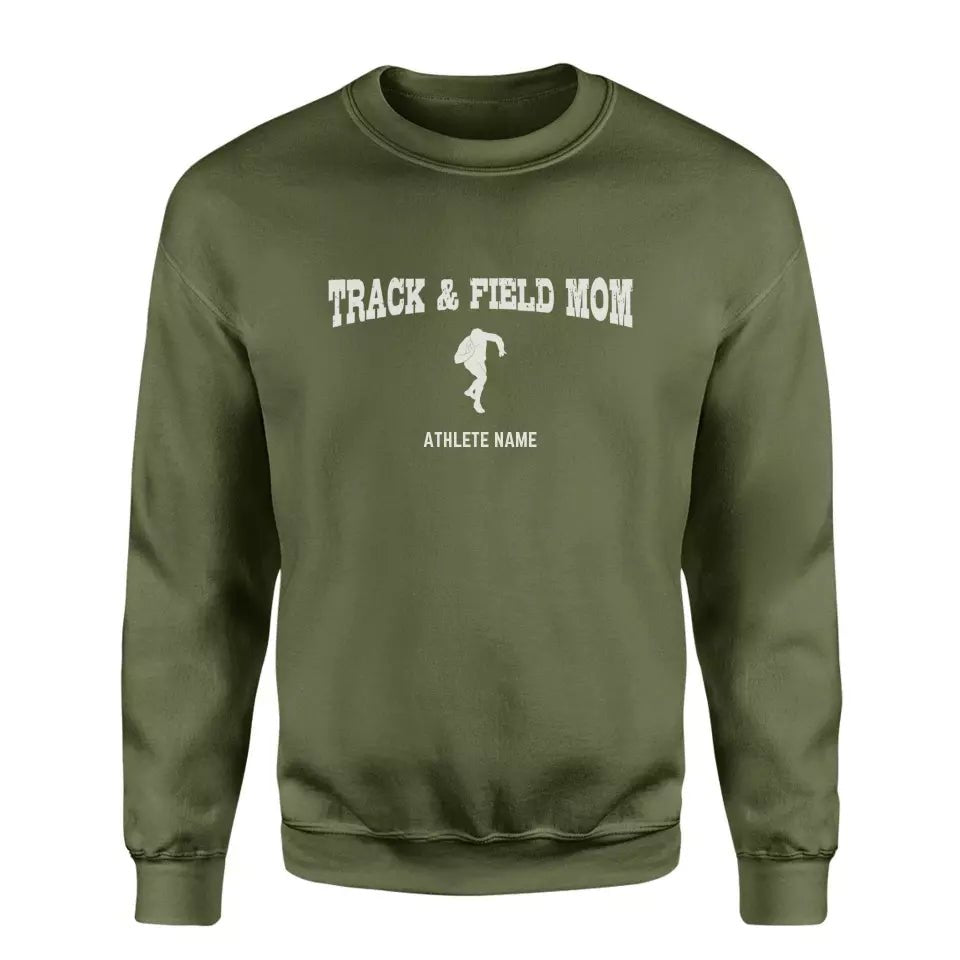 Shot put Mom with Shot putter Icon and Shot putter Name on a Sweatshirt with a White Graphic