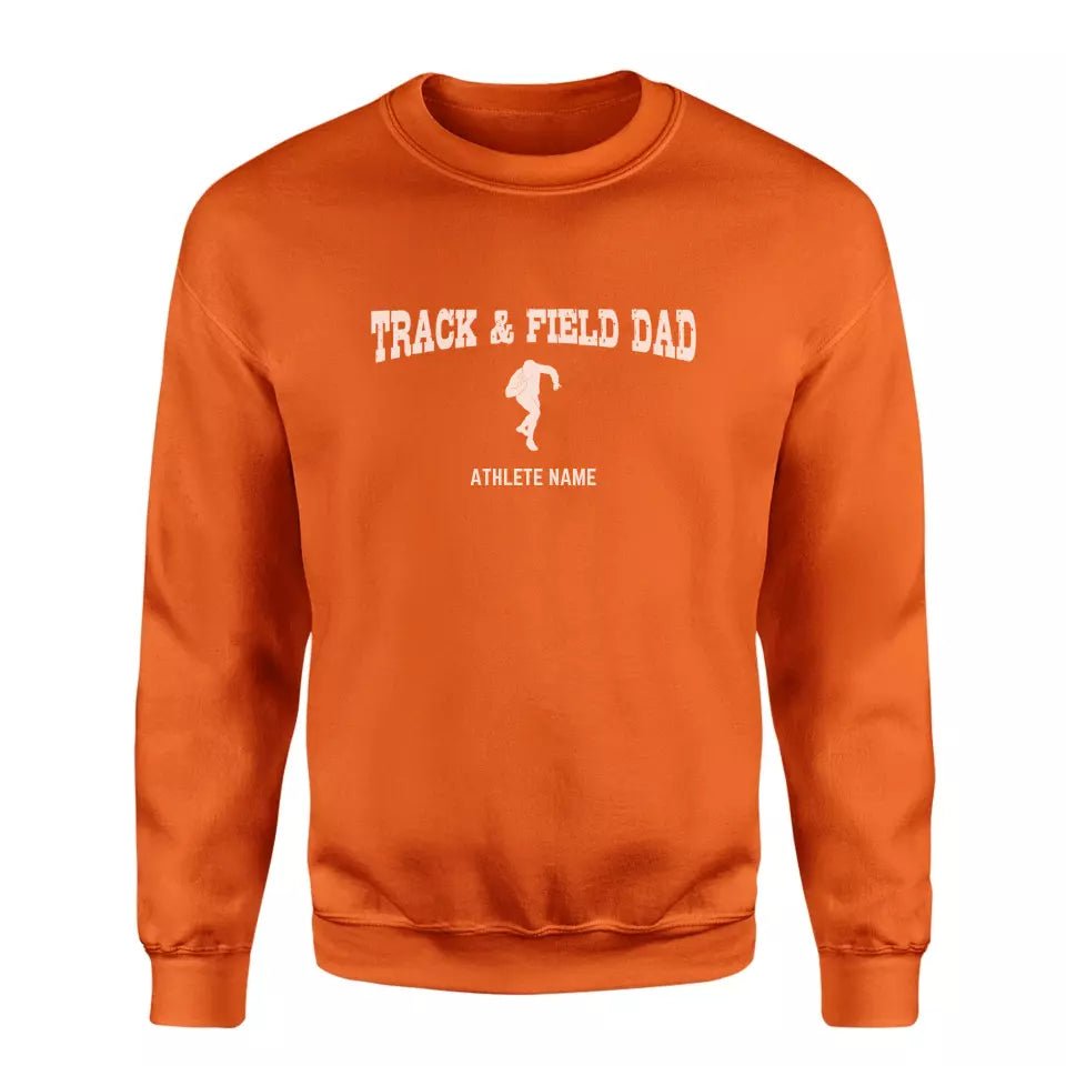 Shot put Dad with Shot putter Icon and Shot putter Name on a Sweatshirt with a White Graphic