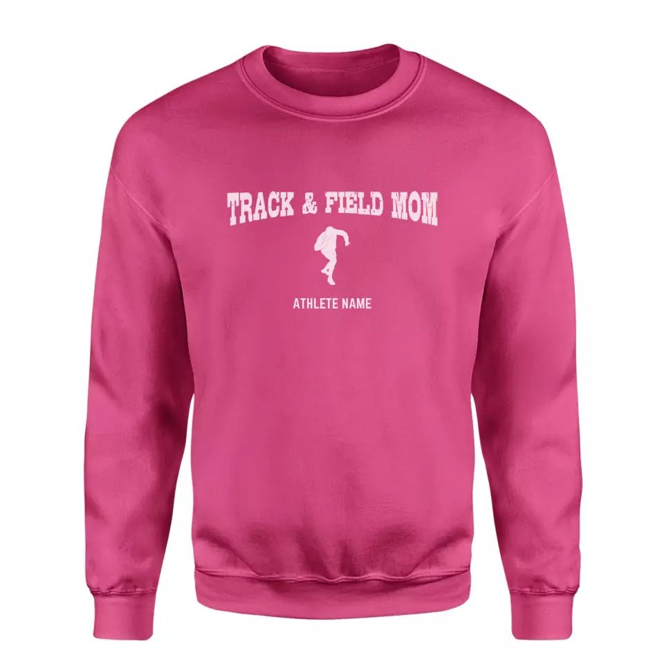 Shot put Mom with Shot putter Icon and Shot putter Name on a Sweatshirt with a White Graphic