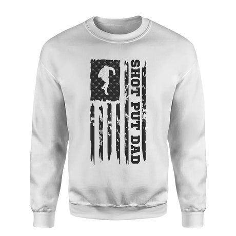 Shot put Dad Vertical Flag on a Sweatshirt with a Black Graphic