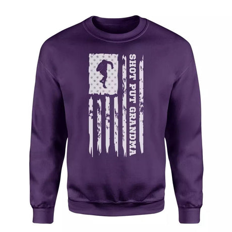 Shot put Grandma Vertical Flag on a Sweatshirt with a White Graphic