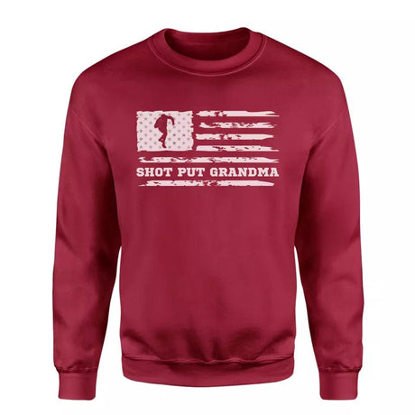 Shot put Grandma Horizontal Flag on a Sweatshirt with a White Graphic