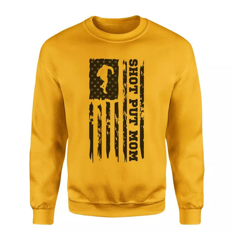 Shot put Mom Vertical Flag on a Sweatshirt with a Black Graphic