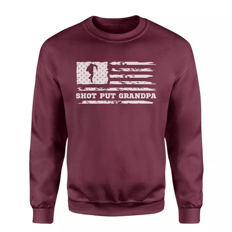 Shot put Grandpa Horizontal Flag on a Sweatshirt with a White Graphic
