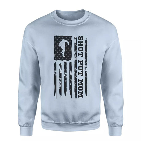 Shot put Mom Vertical Flag on a Sweatshirt with a Black Graphic
