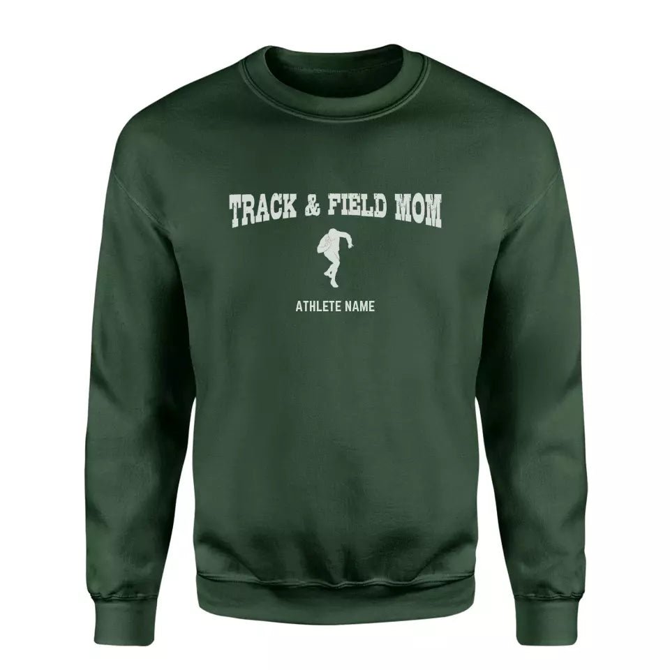 Shot put Mom with Shot putter Icon and Shot putter Name on a Sweatshirt with a White Graphic
