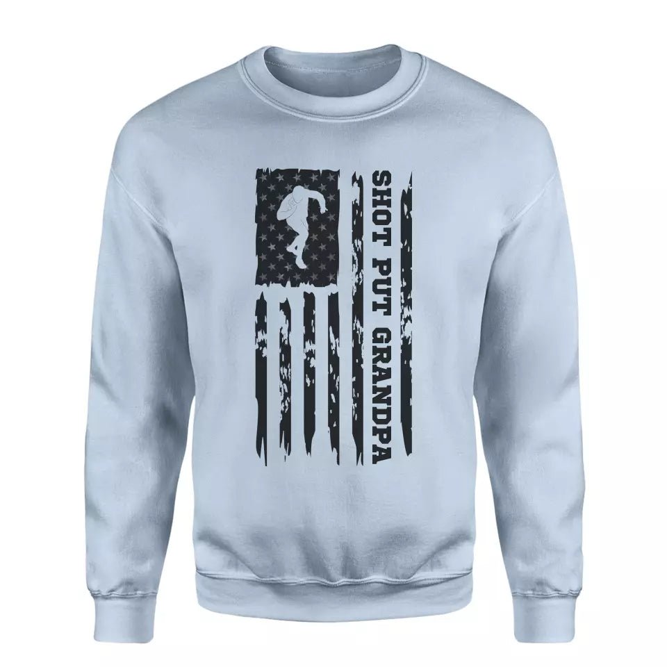 Shot put Grandpa Vertical Flag on a Sweatshirt with a Black Graphic