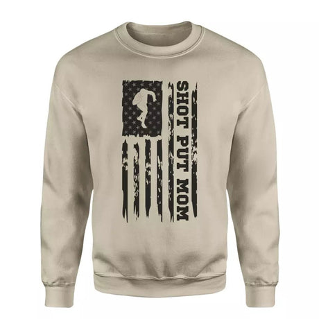 Shot put Mom Vertical Flag on a Sweatshirt with a Black Graphic