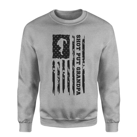 Shot put Grandpa Vertical Flag on a Sweatshirt with a Black Graphic